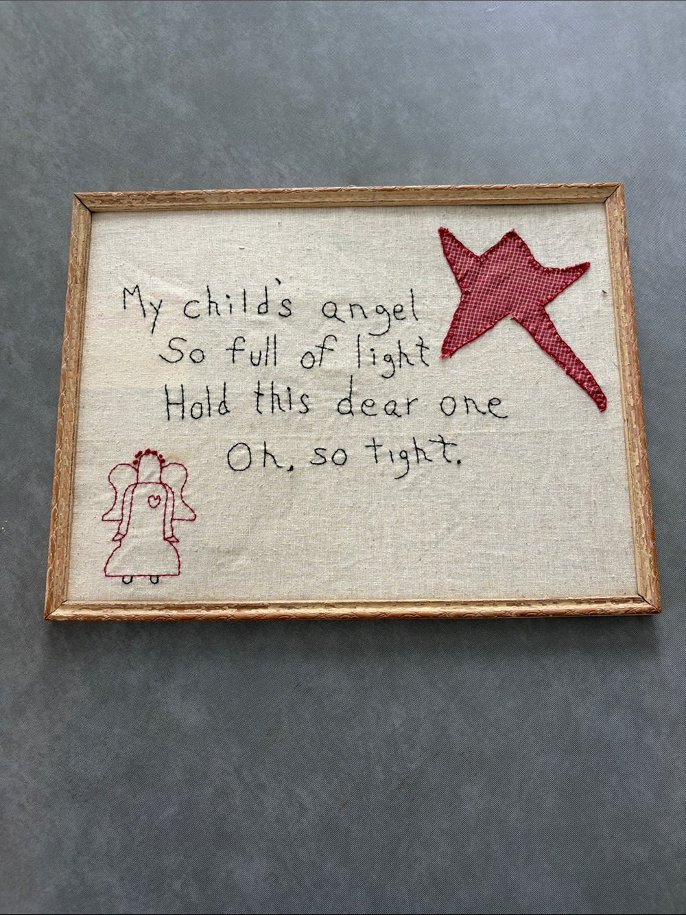 Folk Art Style Embroidered Nursery Art
